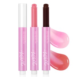 DAGEDA 2PCS Tinted Lip Balm, Moisturizing Magic Color Changing Lipstick, Soothing Hydrating Lip Balm Tinted, Glossy Lip Plump Gloss Butter Balm for Women, Lightweight, Non-Greasy, 01+03