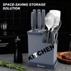 10-Piece Kitchen Knife Set with Metal Block, Grey