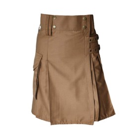 Tartanista Ladies Khaki Utility 19 inch Kilt Skirt Size 10 UK