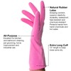 ForPro Natural Rubber Gloves, 6 Pairs Reusable Multi-Purpose Household Cleaning