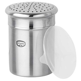 Dr. Oetker Zuckerstreuer grob, Küchenhelfer aus hochwertigem Edelstahl, zum dekorativen und schnellen Bestäuben, großes Füllvolumen, inklusive Schutzdeckel, (Farbe: silber), Menge: 1 Stück