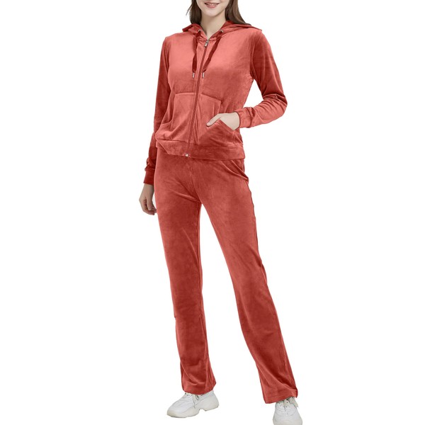 Woolicity Womens Sweatsuits Set Velour Tracksuit 2 Piece Outfits Set