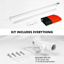 UD_G128 - 6 Feet Tangle Free Spinning Flagpole (Silver) Germany Brass Grommets Printed 3x5 ft (Flag Included) Aluminum Flag Pole