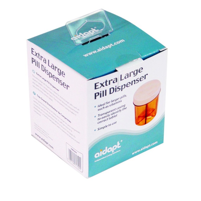 6 Section Pill Dispenser Tablet Box Organiser, Rotating top and