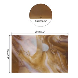 sourcing map Stained Glass Sheet Mosaic Tile 7.9 Inch x 5.9 Inch Dark Brown Stained Glass Sheets for Crafts DIY, Art Project