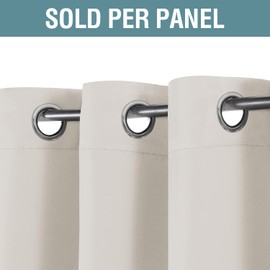 H.VERSAILTEX Light Blocking Curtain for Living Room Thermal Insulated Window Treatment Panel/Drape for Dining Room, Elegant Soft Curtain for Bedroom Grommet Top One Panel (Ivory - 52x84 Inches)