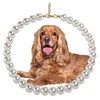 MLUOVI Chunky Pearl Dog Collar, Large Breed, White, 17"-19.8" (14mm
