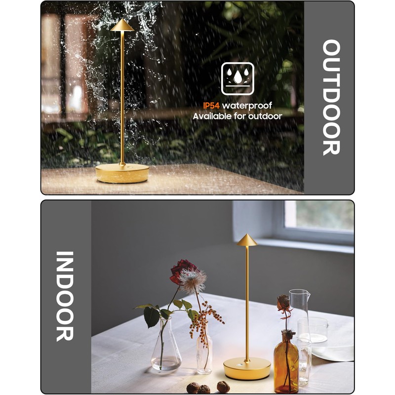 SHANGCAI Cordless Table Lamps Rechargeable, 6000mAh Battery Operated LED Desk