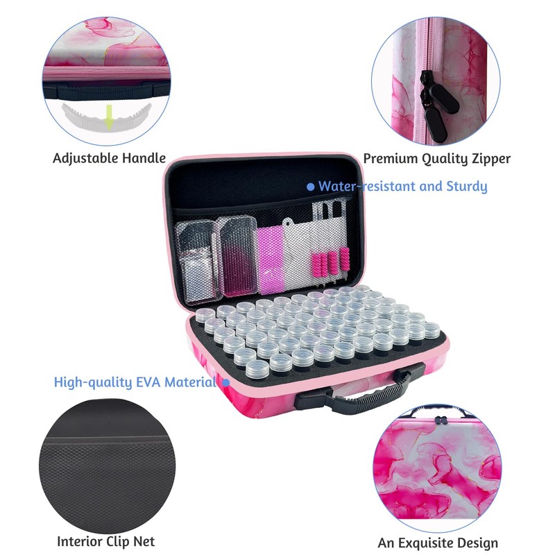 SuSentak Diamond Art Storage Containers with Dot Drill Tools,60 Slots