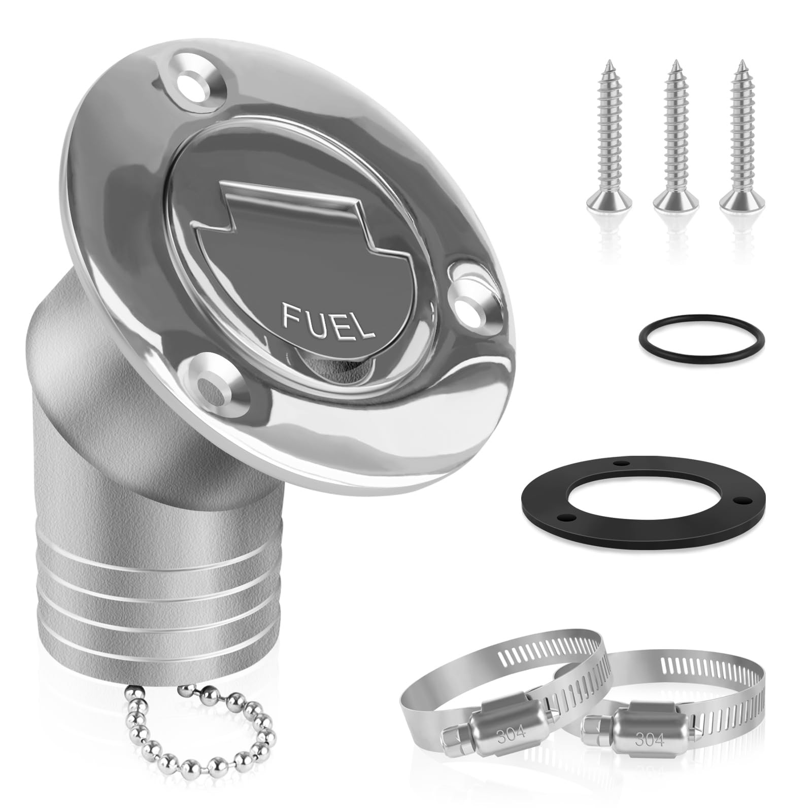 1-1/2″  38mm  Boat Gas/Fuel Deck Fill/Filler With Keyless Cap 5inch Stainless Steel Deck Filler Marine Hardware For Boat Yacht Caravan Mirror Polished Head - View #9