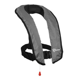 Manual Inflatable Life Jacket,Life Vest for Adult,Preserver PFD for Adults,Supports Weight up to 330 pounds (GREY-707)