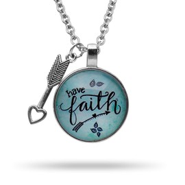 epiphaneia Women's Have Faith Christian Pendant Necklace with Arrow. Gift for Mum on Mother's Day, Christmas, Birthday, Religious Bible Necklaces Christians Jewellery for Women