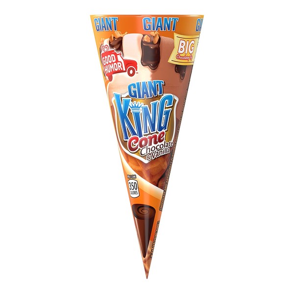 Good Humor King Ice Cream Cone, Vanilla & Chocolate Ice Cream, 8 oz. (12 Count)