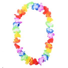 Berolle 8 PCS Colored Hawaiian Garlands with Necklace Headbands Bracelet Hawaii Tropical Decoration for Luau Party Beach