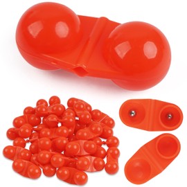 SILANON Fishing Double Rattles Beads Kit,40pcs Plastic Catfish Rig Rattles Bells Fishing Attractor Bell Beads Accessories for Catfishing Striper Bass Pompano