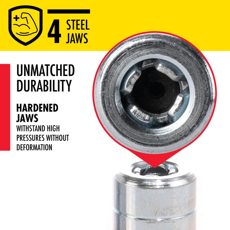 LUMAX LX-1400 Silver 1/8" NPT Standard Grease Coupler for Grease