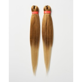 Xpression Pre-Stretched Braiding Hair - 100% Kanekalon, Itch-Free, Lightweight, Hot Water Set, 46" - 160g. (XP_PS_T27/613)