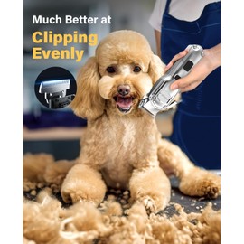 oneisall Dog Grooming Kit for Heavy Thick Hair&Coats/Low Noise Rechargeable Cordless Waterproof Dog Clippers for Grooming Animals&Pets/Pet Shaver with Stainless Steel Blade and Paw Trimmer