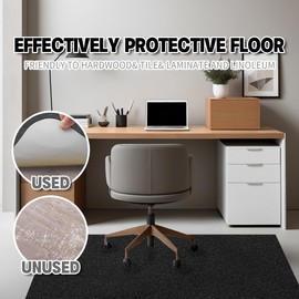Viviluxe Office Chair Mat for Hardwood & Tile Floor, Office Desk Rug for Rolling Chair, Under Desk Low-Pile Rug, Large Anti-Slip Floor Protector for Home/Office (Black, 47inches x 35 inches)