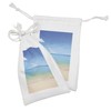 Lunarable Ocean Fabric Pouch Set of 2, Island Seashore Beach