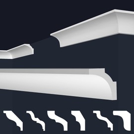 MARBET DESIGN Stucco Moulding Moulding XPS Polystyrene White - Ceiling Moulding Strip E-11 (Indoor and Outdoor Corner E-11)