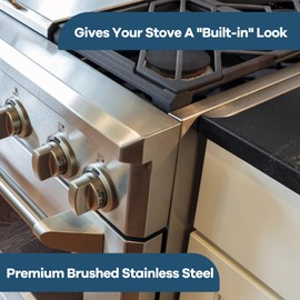 Countertop Oven Gap Filler, Stove Gap Covers,Heat Resistant Stove Guard for Gas Stoves,Stove Gap Covers Stainless Steel.,Easy Retractable Length 14.5" to 27.5" Oven Crack Guard.