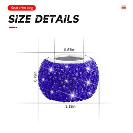 XINLIYA 4 Pack Car Headrest Collars, Bling Car Head Rest Collars Rings Decor, Rhinestone Car Head Rest Collars, Interior Car Seat Accessory, Crystal Decoration Charms for Car SUV Truck (Dark Blue)