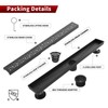 Sharp-tec Shower Drain, 32 inch Linear Shower Drain, Matte Black