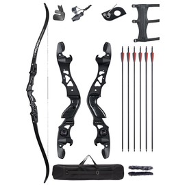 TOPARCHERY ILF Takedown Recurve Bow for Adult & Youth Beginner,Bow and Arrow Set 62" Recurve Hunting Bow for Outdoor Training Practice Right Hand (60lb)