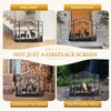 ‌POWLAB 50" X 36'' Fireplace Screen - 3-Panel Wrought Iron