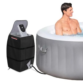 Okcool Hot Tub Spa Heater Pump Cover for Winter,Waterproof Heavy Duty Hot Tub Insulated Pump Cover with Plush Lining (Black,Square)