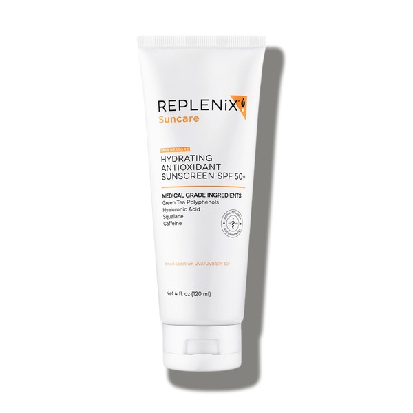 Replenix Hydrating Antioxidant Tinted Mineral Sunscreen with Medical-Grade Zinc, Dermatologist-Developed Oil-Free SPF 50+ for Face & Body (4 fl. oz.)