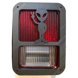 Alien Peace Martian in 3D - BLK For Jeep Wrangler JK/JKU Rear Tail Light Covers