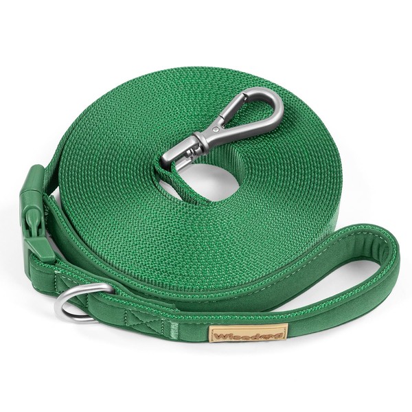 Wisedog 15m Pine Green Training Dog Leash Long Nylon Leash