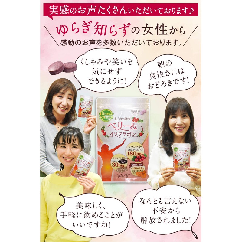 クランベリー 大豆イソフラボン30mg 60粒入り ぺポカボチャ マカ 田七人参 シーベリー 山芋 生姜 エクオール