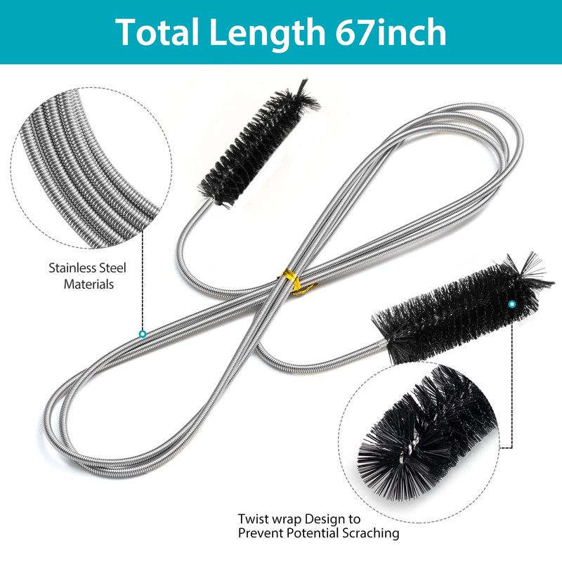 Flexible Feeding Tube Cleaning Brush Slim Drain Hole Cleaning Tool