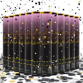 Confetti Cannon Black Confetti Poppers Celebrate Party Poppers Anniversary 12 inch Wedding Poppers Launchers, New Year's Eve, Birthdays and Weddings（12 pack）