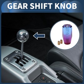 INFINAUTO Car Shift Knob, 10cm Universal for Automatic and Manual Vehicle Gear Shifter Knob with 2 Adapter Acrylic Blue Purple, 1 Set