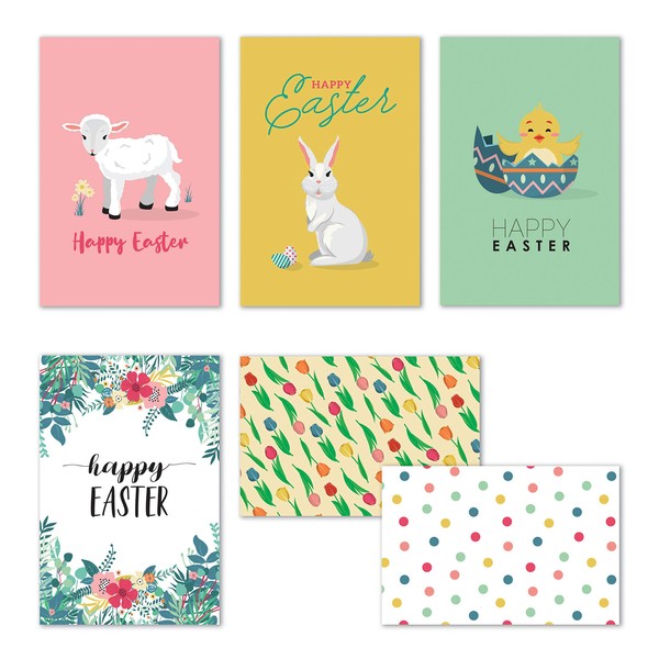 Easter Cards 2019, Easter Cards Bulk with Envelopes, 36 Easter Cards for Kids, Happy Easter Greeting Cards Assortment, Spring Note Cards - 36 Pack, 4 x 6 Inches