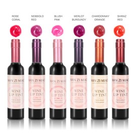 ALIVER Upgrade 6 Shades Lip Tint Set - Super Long-Lasting & High Pigmentation Gloss Lipgloss:_6 Color Lip + Peach Lip Mask *1