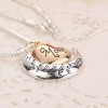 FLATAC MOM Crescent Heart Crystal Rhinestone Pendant Necklace