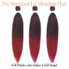 Mscat 26 Inch 3 Packs Pre Stretched Braiding Hair Ombre