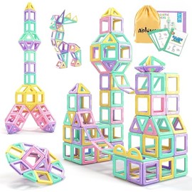 165 PCS Magnetic Tiles with Car, Alphabet Card, Ferris Wheel, STEM Educational Magnet Building Blocks Set for Toddlers, Creative Montessori Toy for 3 4 5 6 7 8 Year Old Kids Boys Girls Birthday Gifts