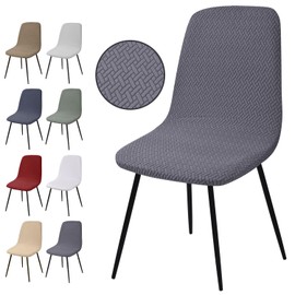 Chair Covers, Set of 6, Stretch Chair Covers, Jacquard Dining Room Chair Covers, Universal Chair Covers, Removable, Washable Chair Cover for Dining Room, Hotel, Banquet, Wedding, Party Decoration