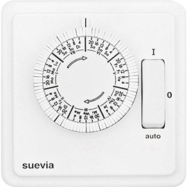 Suevia SU280439 Flush-Mounted Timer Analogue Weekly Program 1200 W IP20 On/Auto/Off Program