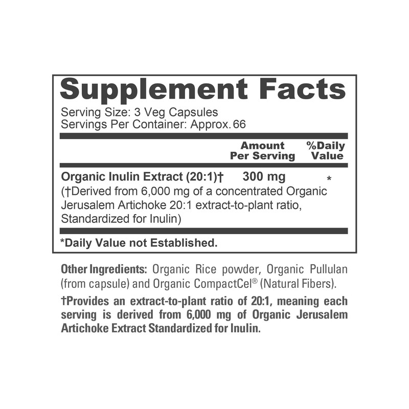 NusaPure Inulin Powder 20:1 Extract, 300 mg Equivalent to 6,000mg