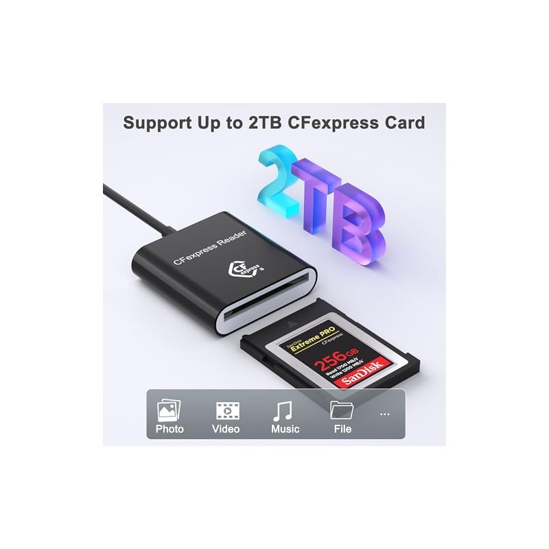 Lector de tarjetas CF Express tipo B con USB 3.2