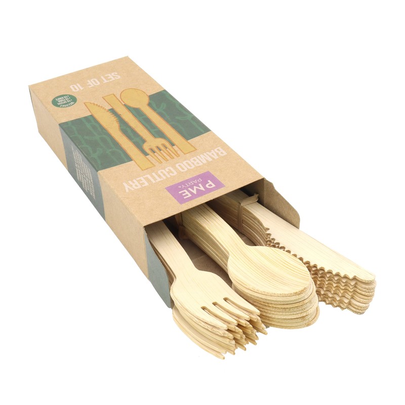 PME Bamboo Cutlery - Spoons 30 Piece BAM88 Brown