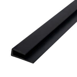Outwater Plastic J Channel Fits Material 1/8 Inch Thick Black ABS Cap Moulding with Adhesive 8 Foot Length Pro Pack (Pack of 5, 40 Feet Total)