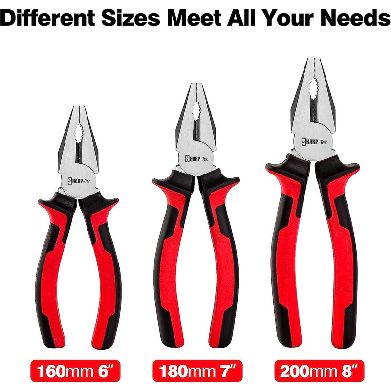 Sharp-Tec Combination Cutters Pliers Set, 2-Piece Combination Cutting Pliers with
